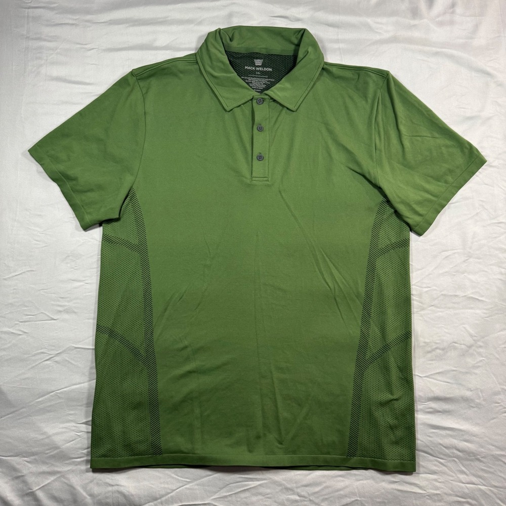 Mack‎ Weldon Mens Stealth Performance Polo Shirt XXL Olive Green Golf Vented